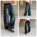Vintage-Inspired Paint-Splatter Jeans For Men – Distressed Denim With Artistic Washed Effect Relaxed Straight-Leg Fit_mkmklike.com
