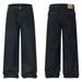 Men's Wide Leg Jeans Trendy Leopard Print Washed High End Design Loose Fit Casual Denim_mkmklike.com