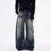 "Unisex Relaxed Straight Leg Wide-Cut Denim Pants - 90s Retro Baggy Jeans With Curved Hem & Streetwear Edge For Men & Women"_mkmklike.com