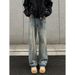 American Retro Lightning Pattern Flared Jeans For Men, Autumn Winter Trendy Brand, Stylish And Slimming, Plus Size,_mkmklike.com