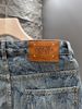 Men's Trendy Versatile American Style Loose Fit Wide Leg Jeans Lightning Bolt Pattern Light Luxury Casual Straight Leg Shorts_mkmklike.com
