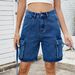 Women's Clothing Women's Summer New Fashion Washed Denim Workwear Shorts_mkmklike.com