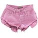 Low Waisted Pink Denim Shorts for Women Summer 2026 Style Exposed Pockets Wide Leg a Line Hot Pants Hot Girl Look_mkmklike.com