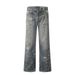 Punk Vintage Ink Splash Painted Denim Straight Men's Hip Hop Street Washed Dirty Wide Leg Long Pants Trendy_mkmklike.com