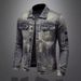 Men's Clothing Denim Jacket Men Spring And Autumn American Retro Distressed Trend Slim Fit Motorcycle Jacket Workwear Casual Tops Men_mkmklike.com