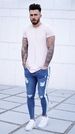 European And American Style Ripped With Zipper New Men's Stretch Slim Fit Skinny Jeans Trendy Cross-Border Fashion_mkmklike.com
