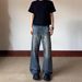 Unisex American Retro Hand Brushed Whiskered Jeans Loose Fitting Straight Leg Casual Long Pants_mkmklike.com