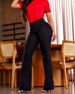 Women's Clothing Elastic Waist High Waist Button Stretch Slim Wide Leg Long Jeans For Women_mkmklike.com