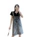 Fashion Denim Two-Piece For Women's 2025 Summer New A-Line Skirt, Anti-Aging And Stylish Suspender Dress Set_mkmklike.com