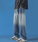 Black Gradual Change Jeans Men's Summer American High Street Trendy Brand Straight Loose Wide Leg Fried Street Ruffian Handsome Pants_mkmklike.com