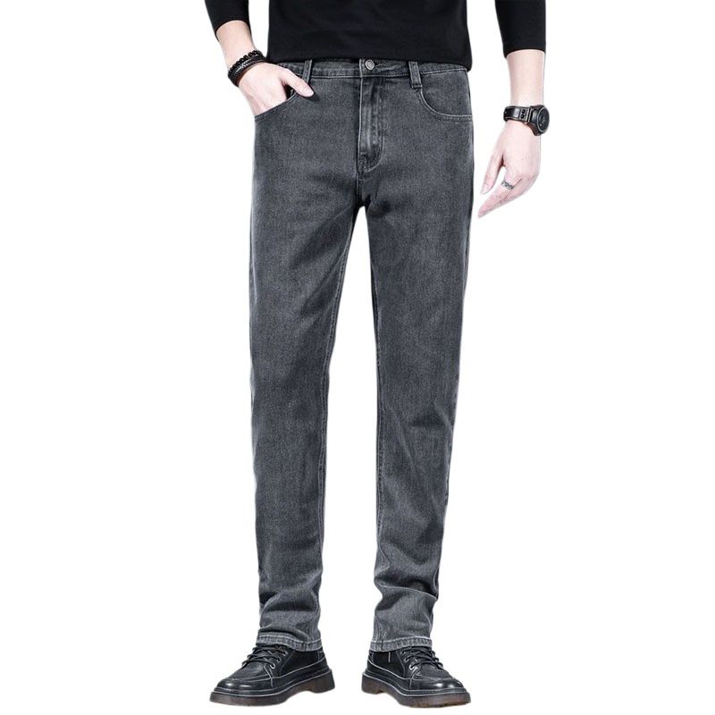 Men's Stretch Jeans Slim Straight Leg Trousers Thin Summer Denim Clothing For Ozon Dropshipping_mkmklike.com