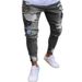 New European And American Men's Hip-hop Slim-fit Ripped Skinny WISH Badge Plus-size Jeans New Women's Style_mkmklike.com