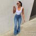 Women's Clothing High Waist Elastic Denim Trousers Flared Horseshoe Pants Solid Color Fashion Spring/Autumn_mkmklike.com