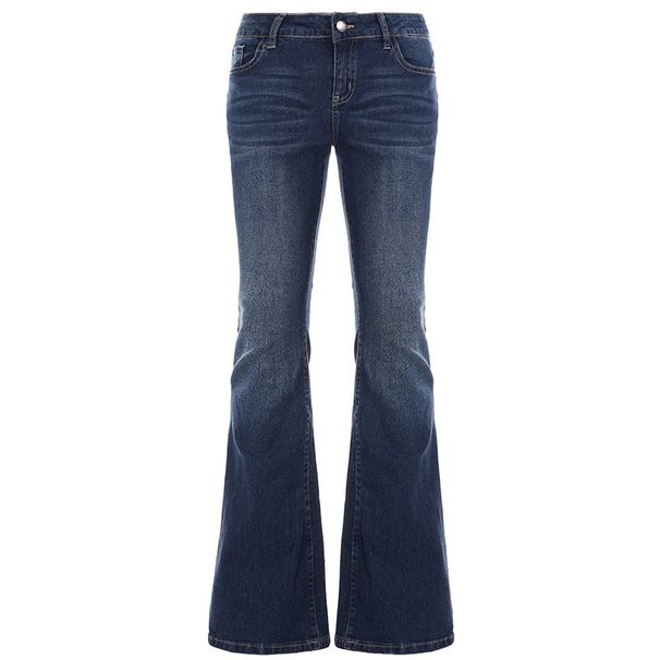 American Retro Vintage Hot Girl Bell-Bottom Versatile Stretch Low-Waist Slim-Fit Slimming Jeans Long Pants For_mkmklike.com