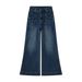 Jiawei 2025 Autumn Stretchy Flared For Women, Vintage Washed Jeans, New Women's Jeans_mkmklike.com