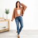 Women's Slim Fit Stretch Denim Jeans - Mid Rise Straight Leg Skinny Pants For Petite Mid Waist Elastic Slim Fit Straight Denim Pencil Pants_mkmklike.com