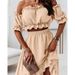 Women's Clothing new one-shoulder ruffle skirt suit casual irregular short-sleeved two-piece suit_mkmklike.com