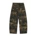 American Style Camouflage Cargo Scimitar For Men, Washed And Distressed, Loose Fit With Patch Decoration, Denim Long_mkmklike.com