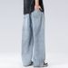 American Style Wide-Leg Trendy Harem Casual Jeans Men's Summer Loose Draped Straight-Leg Long Pants_mkmklike.com