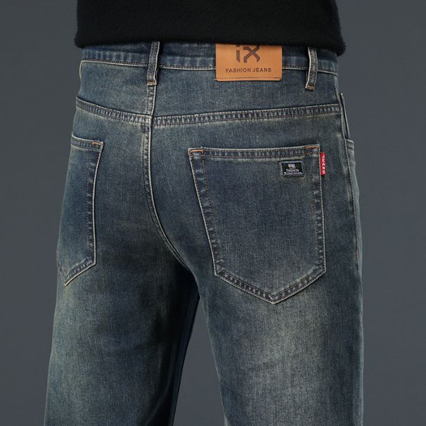 Men's Jeans Autumn And Winter New Nostalgic Retro Business Loose Straight Trousers Quality High Waist Fashion Men's Trousers_mkmklike.com