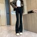 Women's Black Jeans 2024 Spring/summer New Style High-waisted Slimming Straight Loose Drapey Flared Trousers Trendy_mkmklike.com