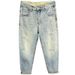Men's Clothing New Light Colored Retro High End Ripped Jeans Men's Loose Tapered Slim Fitting Elastic Harem Nine Point Pants_mkmklike.com