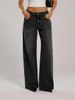 Women's Retro Low-Waisted Wide Leg Jeans Sexy Straight Leg Denim Blue Basic Versatile Washed Jeans For Casual Wear_mkmklike.com