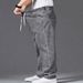 Biaoten Men's Straight Leg Jeans Spring/Summer Loose Fit plus Size Elastic Waist_mkmklike.com