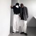 Vintage Japanese Style Oversized White Denim Pants For Men - Loose Fit Wide Leg Streetwear High Waist Straight Trousers_mkmklike.com