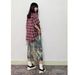 New American Retro Lightning Pattern Denim Capri Pants 2025 Stylish Loose Fit Wide Leg Jeans for Men And Women_mkmklike.com