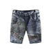 Men's Stretch Denim Shorts - Summer Fashion Slim Fit Embroidered Casual Cargo Shorts For Streetwear_mkmklike.com