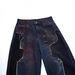 Vintage Washed Distressed Denim Jeans For Men & Women – Retro Faded Ripped Wide Leg Pants With Color Blocking & High Waist_mkmklike.com