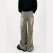 Nordmann European And American High Street Vibes Wasteland Style Yellow Mud-Dyed Jeans For Men Retro Distressed Niche Flared_mkmklike.com