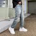 Men's Clothing Tapered Jeans Men's Trendy Loose Pants Scratched Holes Patch Harem Pants_mkmklike.com
