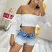 Europe And The United States Summer Gradient Denim Shorts Women's High Waist Thin Rough Edge Hot Pants_mkmklike.com