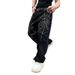 Men's Spider Web Print Jeans, Street Style Loose Fit Cotton Stretch Denim Pants For Casual Wear Comfort-Driven Fabric_mkmklike.com