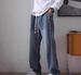 Spring And Autumn Straight Loose Star Pattern Jeans Men's New Retro Trend Casual Versatile Drape Wide Leg Trousers_mkmklike.com