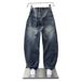 Men's Light Blue Washed Denim Jeans - Loose Fit Casual Streetwear Harem Pants For Spring & Summer Relaxed Fit Design_mkmklike.com