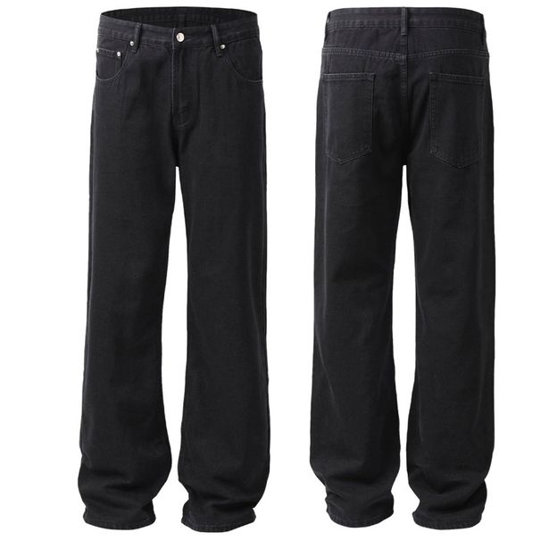 Men's Clothing Autumn New American Style Black Jeans Men's Cleanfit Trendy Loose Straight Leg Pants_mkmklike.com