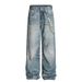 Blue 3D Digital Printed Chain Jeans Unisex Trendy Versatile American Style Loose Straight Casual Long Pants_mkmklike.com