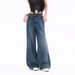 Scimitar Wide Leg Jeans for Women Loose Fit Slimming Versatile Floor Length Sickle Shaped Pants American Retro Style New Summer 2025_mkmklike.com