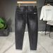 Large Size Men's Clothing Spring And Autumn New Quality Washed Small Straight Slim Jeans Men's American Trendy Black Jeans_mkmklike.com