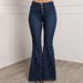 Women's High-Waisted Flared Jeans With Rhinestones - Stretchy Retro Vintage Denim Pants (Blue/Black, S/M/L/XL/XXL)_mkmklike.com