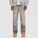 Men's Straight Leg Jeans - High Waist Stretch Denim Pants With Embroidery & Vintage Wash For Casual Streetwear_mkmklike.com