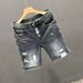 Denim Shorts, Men's New Summer High Street Distressed White Hole Slim Fit Capris, Korean Version Trend Versatile Small_mkmklike.com