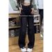 Black Fleece-Lined Wide-Leg Jeans Women, New Autumn And Winter Style, Petite Floor-Length Pants, Slimming Straight-Leg_mkmklike.com