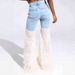 Trendy High-Waisted Flared Jeans For Women – Distressed Patchwork & Mesh Design, Comfort Stretch, Blue & White (S-Xxl)_mkmklike.com