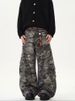 Unisex Retro Camo Wide-Leg Cargo Pants – Trendy Loose Fit, Reverse Design & Distressed Detailing_mkmklike.com