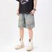 Men's Clothing American High Street Pants Trendy Brand Cool Street Men American Retro Workwear Jeans Raw Edge Stitching Straight Shorts_mkmklike.com