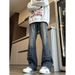 American-style Vibe Pa, Spring And Autumn High Street Slightly Flared Black Jeans, Men's Slim Straight Casual Long_mkmklike.com